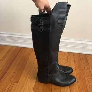 Renvy leather knee high moto boots size 8